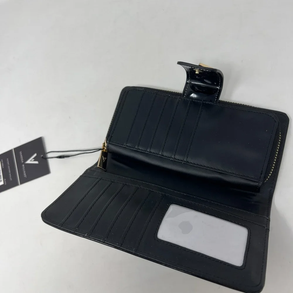 Vanessa Williams Black‎ Patent Leather Wallet NEW With Tag